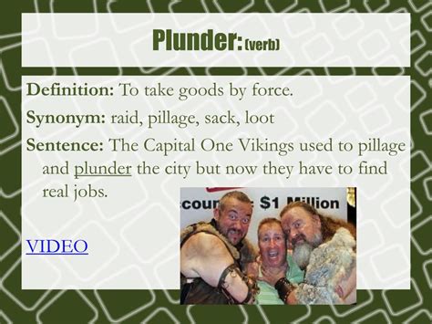 plunder dan word|Plunder .